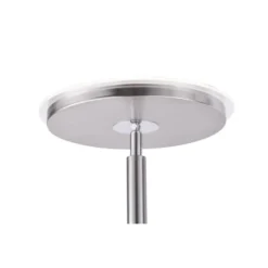 LED-Stehleuchte, stahlfarben, flexibler Lesearm, dimmbar, modern