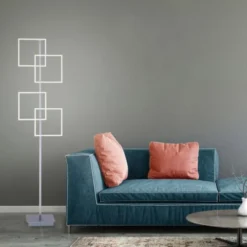 LED-Stehleuchte, stahl, Lichtfarbsteuerung, Fernbedienung, Dimmfunktion