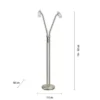 LED-Stehleuchte, stahl, 2 verstellbare Leuchtköpfe, warmweiß, blendfrei