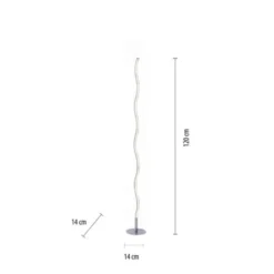 LED-Stehleuchte, stahl, Wellenform, warmweiße Lichtfarbe, energiesparend