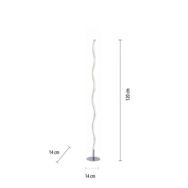 LED-Stehleuchte, stahl, Wellenform, warmweiße Lichtfarbe, energiesparend