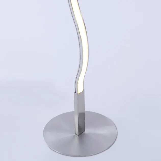 LED-Stehleuchte, stahl, Wellenform, warmweiße Lichtfarbe, energiesparend