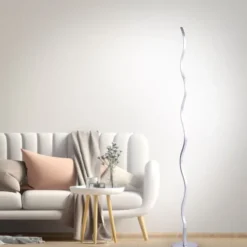LED-Stehleuchte, stahl, Wellenform, warmweiße Lichtfarbe, energiesparend