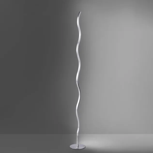 LED-Stehleuchte, stahl, Wellenform, warmweiße Lichtfarbe, energiesparend