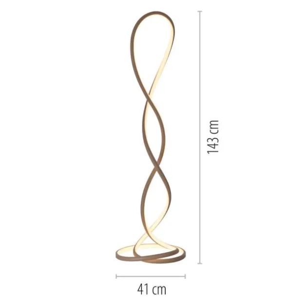 LED Stehleuchte TWIST modernes Design, sandfarben