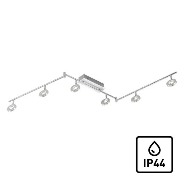 LED Strahlerschienenleuchte, 6-flammig, schwenkbar, spritzwassergeschützt