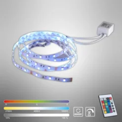 LED-Stripes, 5m Länge, Fernbedienung, Memory-Funktion, RGB Farbwechsel