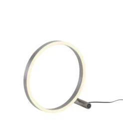 LED Tischlampe aluminium rund Ø30cm Touchdimmer Switchmo warmweiß Licht
