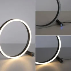LED Tischlampe anthrazit rund Ø30cm Touchdimmer Switchmo warmweiß Licht