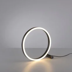 LED Tischlampe anthrazit rund Ø30cm Touchdimmer Switchmo warmweiß Licht