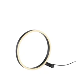 LED Tischlampe anthrazit rund Ø30cm Touchdimmer Switchmo warmweiß Licht