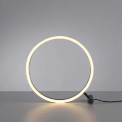 LED Tischlampe anthrazit rund Ø30cm Touchdimmer Switchmo warmweiß Licht