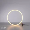 LED Tischlampe messing matt rund Ø30cm Touchdimmer Switchmo warmweiß