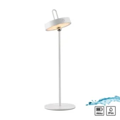 LED Tischlampe weiß Akku Touchdimmer spritzwassergeschützt USB