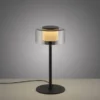 LED Tischleuche schwarz stufenlos dimmbar Rauchglas Memoryfunktion