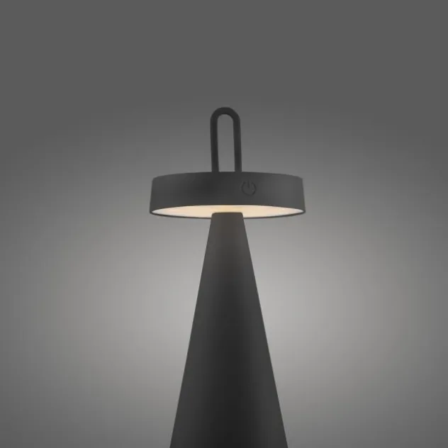 LED Tischleuchte Akku schwarz dimmbar per Touch IP44 Innen-Außen