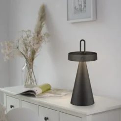 LED Tischleuchte Akku schwarz dimmbar per Touch IP44 Innen-Außen