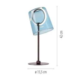 LED Tischleuchte blau dimmbar per Schnurdimmer Beistelllampe