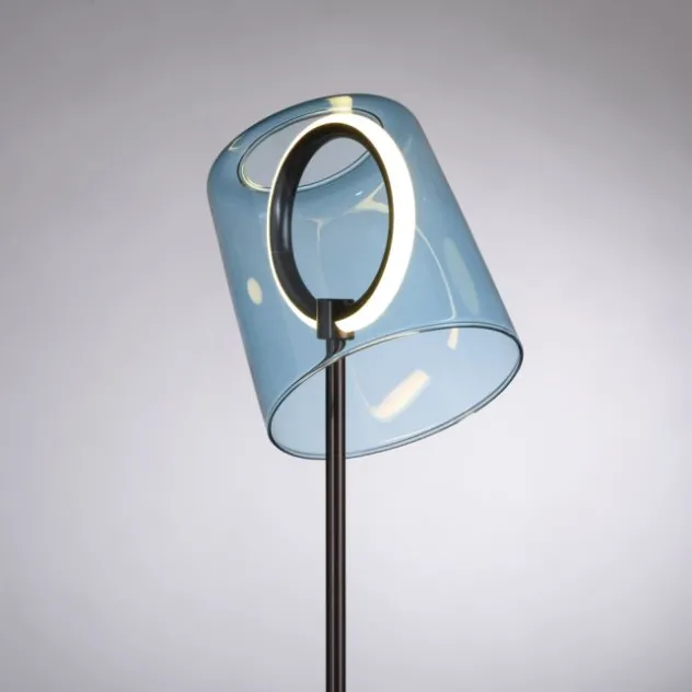 LED Tischleuchte blau dimmbar per Schnurdimmer Beistelllampe