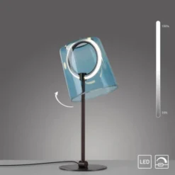 LED Tischleuchte blau dimmbar per Schnurdimmer Beistelllampe