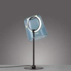 LED Tischleuchte blau dimmbar per Schnurdimmer Beistelllampe