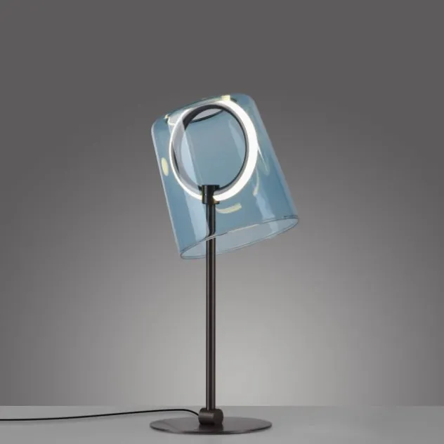 LED Tischleuchte blau dimmbar per Schnurdimmer Beistelllampe