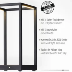 LED Tischleuchte CONNI schwarz, warmweiß, dimmbar, Innenleuchte