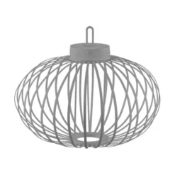 LED Tischleuchte D=46cm greige Akkulampe USB IP44 dimmbar per Touch