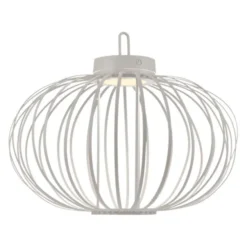 LED Tischleuchte D=46cm weiß Akkulampe USB IP44 dimmbar per Touch