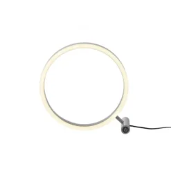 LED Tischleuchte, dimmbar, Touchdimmer, aluminium, warmweiß, rund