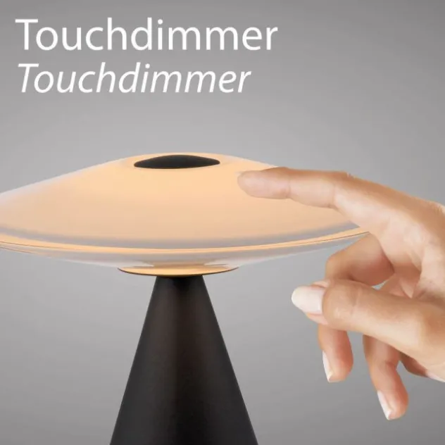 LED Tischleuchte ELIPSA, schwarz, Touchdimmer, Memoryfunktion