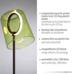LED Tischleuchte grün dimmbar per Schnurdimmer Beistelllampe