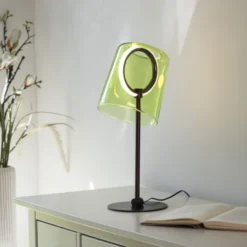 LED Tischleuchte grün dimmbar per Schnurdimmer Beistelllampe