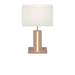 LED-Tischleuchte, Holzdekor, CCT Farbmanagement, dimmbar, Wippschalter