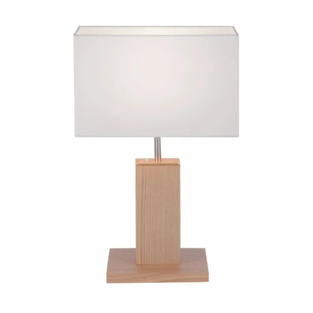 LED-Tischleuchte, Holzdekor, CCT Farbmanagement, dimmbar, Wippschalter