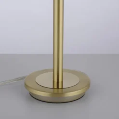 LED Tischleuchte messing matt Alabaster Dekor Glas 3 Stufen Touchdimmer