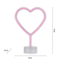 LED Tischleuchte pink Herz Batterie mit Schalter Dekorationsleuchte