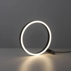 LED Tischleuchte, rund, anthrazit, dimmbar, modern, Design