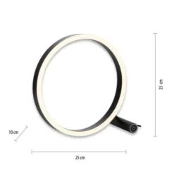 LED Tischleuchte, rund, anthrazit, dimmbar, modern, Design