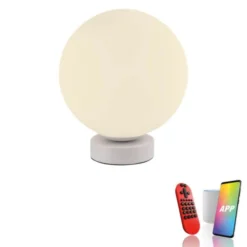 LED Tischleuchte rund weiß Smarthome dimmbar Fernbedienung App