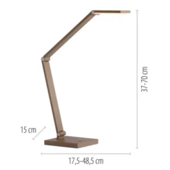LED Tischleuchte SAMSKY, bronce, dimmbar, Touchdimmer, höhenverstellbar, Memoryfunktion