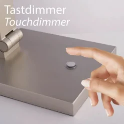 LED Tischleuchte SAMSKY, silber, dimmbar, höhenverstellbar, Memoryfunktion