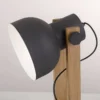 LED Tischleuchte schwarz Akazienholz höhenverstellbar Industrial