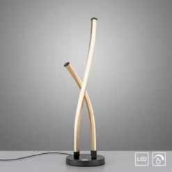 LED Tischleuchte schwarz gold Touchdimmer gebogen Innenleuchte