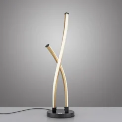 LED Tischleuchte schwarz gold Touchdimmer gebogen Innenleuchte