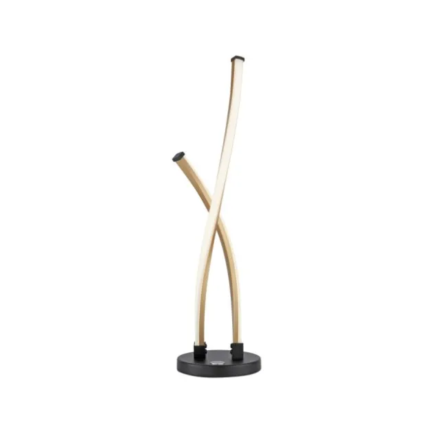 LED Tischleuchte schwarz gold Touchdimmer gebogen Innenleuchte