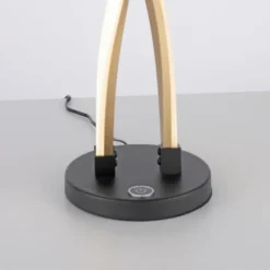 LED Tischleuchte schwarz gold Touchdimmer gebogen Innenleuchte