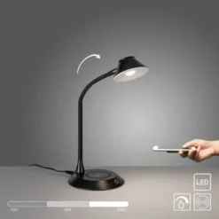 LED Tischleuchte schwarz Handy Ladefunktion Touchdimmer verstellbar