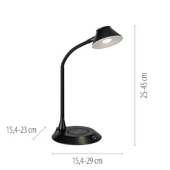 LED Tischleuchte schwarz Handy Ladefunktion Touchdimmer verstellbar