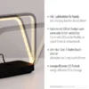 LED Tischleuchte schwarz Handy Ladefunktion Touchschalter dimmbar